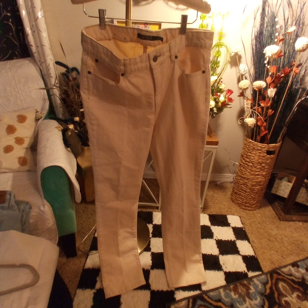 Ralph Lauren Cream Straight-Leg Pants